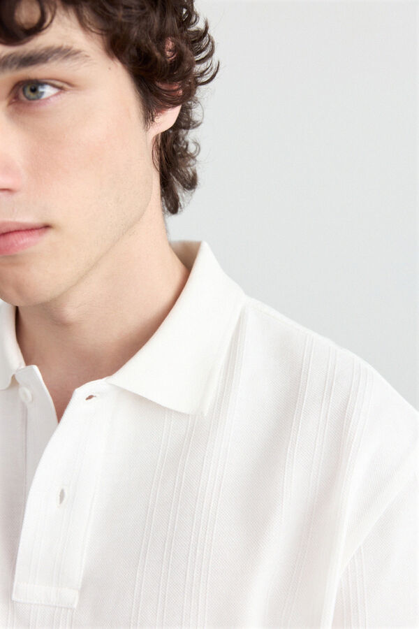 Springfield Polo slim fit com estrutura bege