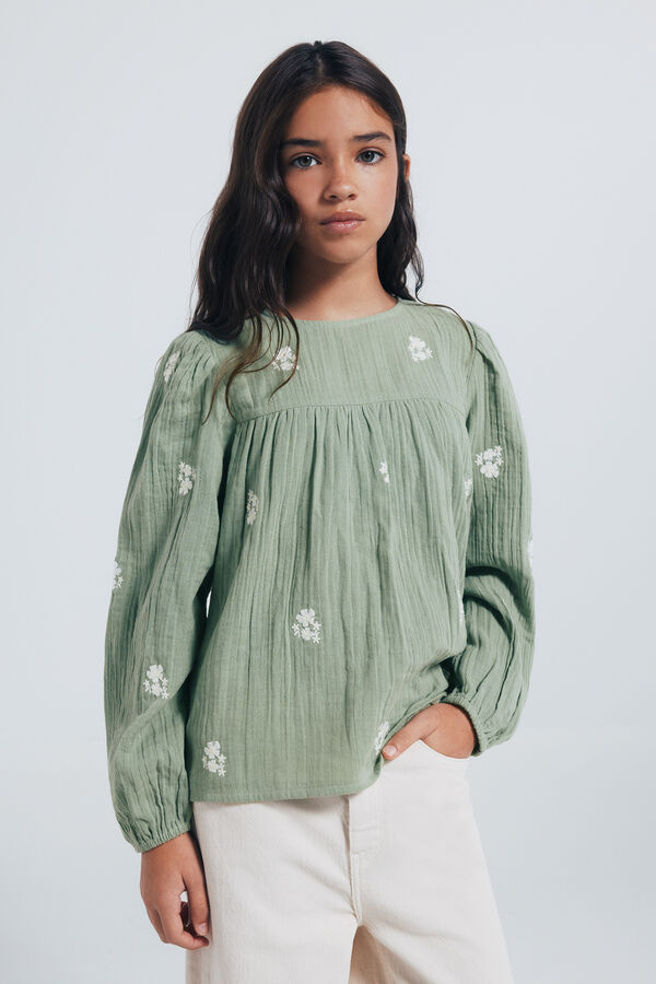Springfield Kids Blusa de manga comprida para menina verde