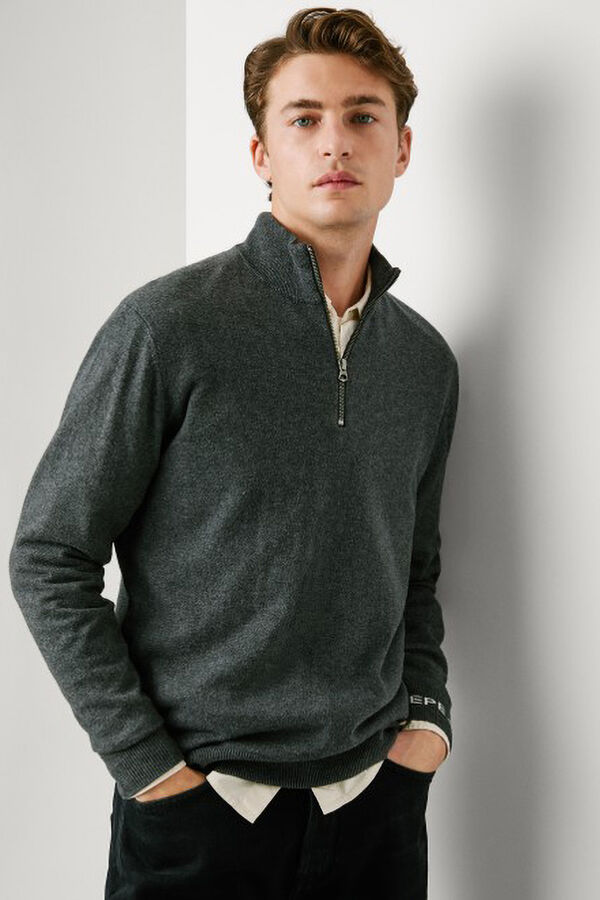 Pepe Jeans Camisola com fecho-éclair Andre cinzento