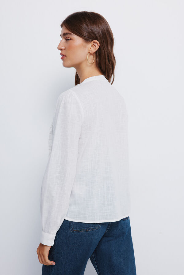 Springfield Blusa romântica de schiffly cru