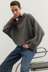 Trendyol Camisola larga de gola alta cinzento