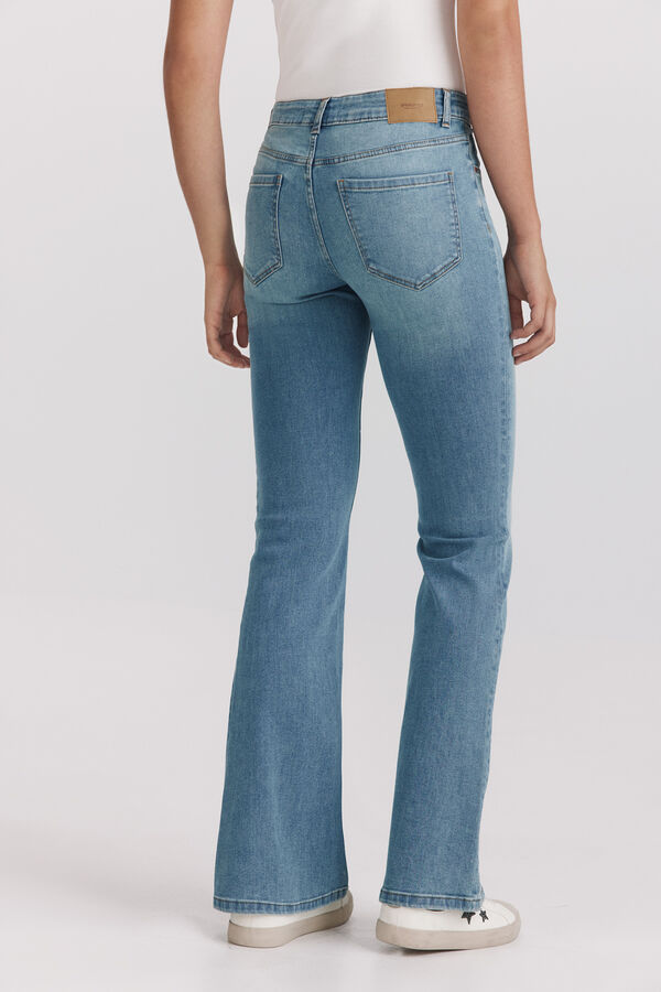 Springfield Jeans bootcut flare de cintura baixa azul