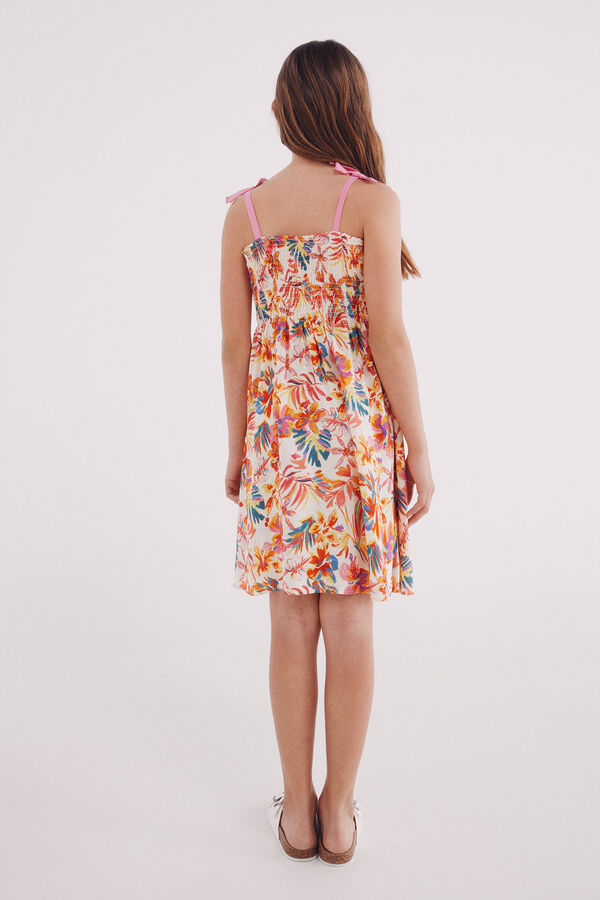 Springfield Kids Vestido flores menina branco
