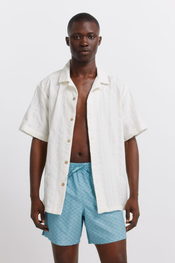 Springfield Fato de banho estampado de peixes azul