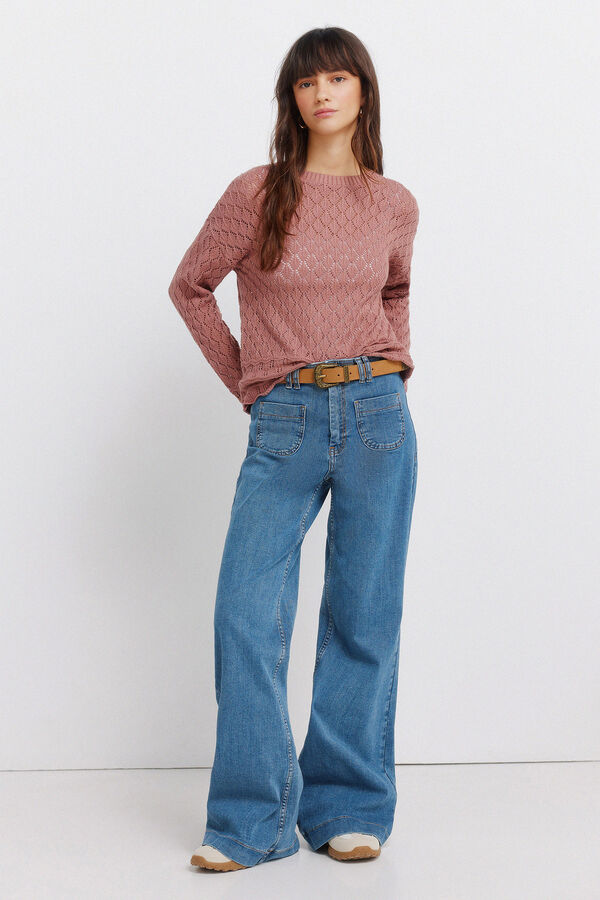 Springfield Camisola malha pointelle rosa