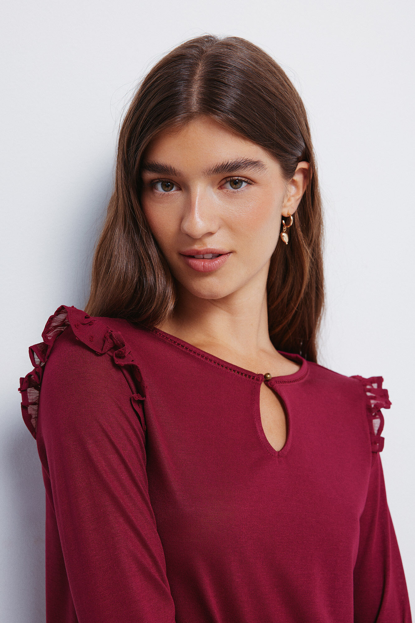 Springfield T-shirt Plumeti com folho nos ombros