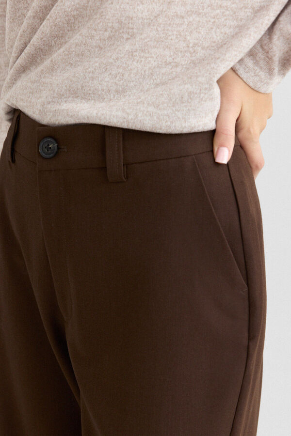 Springfield Cal&ccedil;a tailored com bolsos castanho
