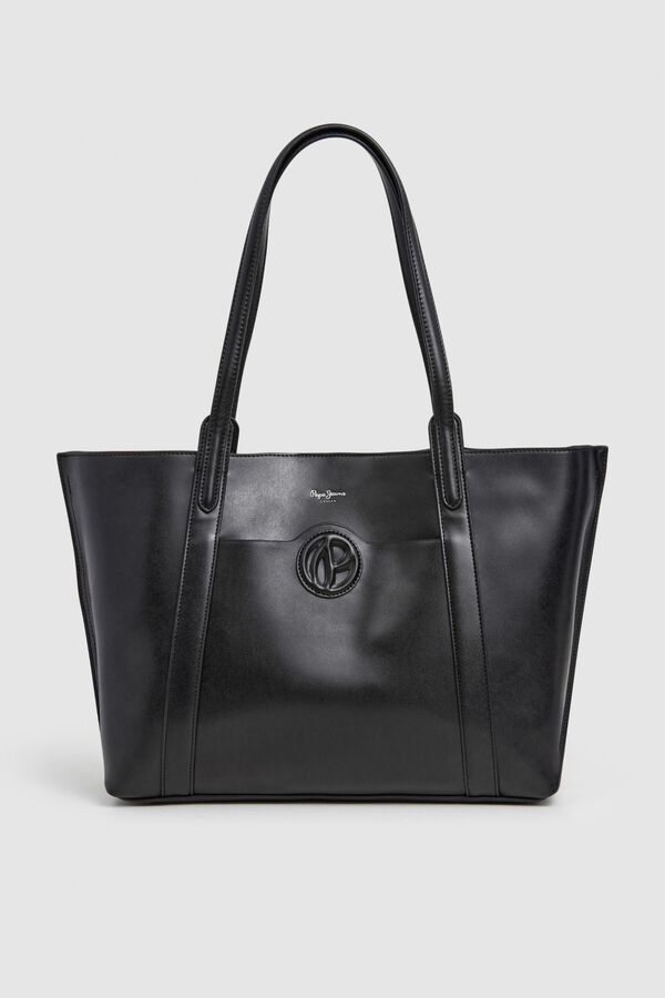 Pepe Jeans Faux leather shopper bag black