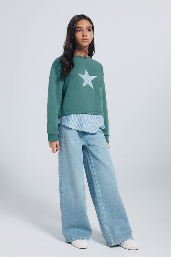 Springfield Kids Sweatshirt Estrela Feminino verde