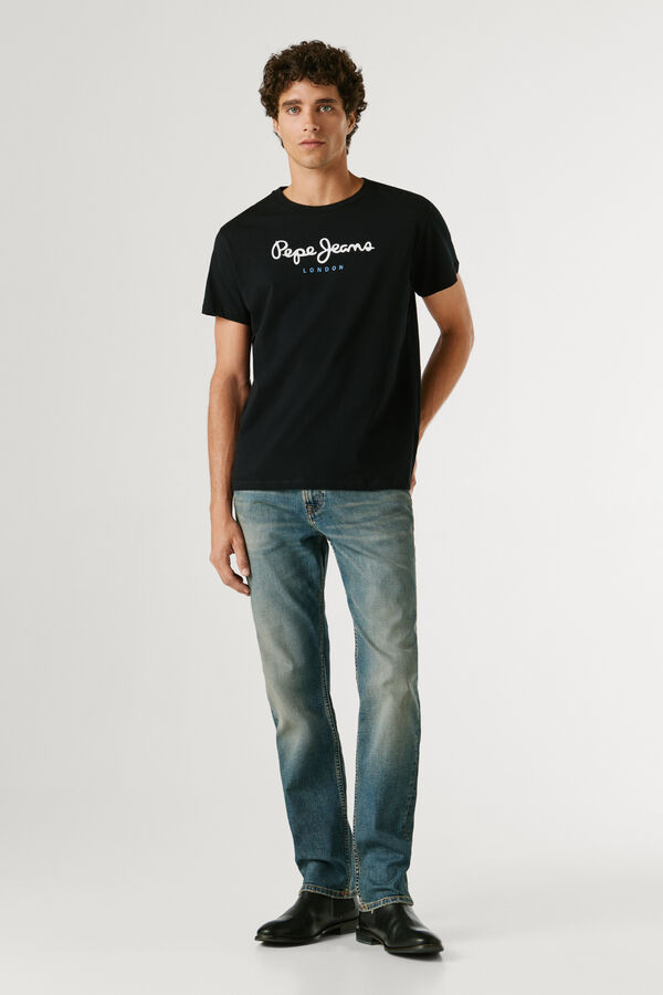 Pepe Jeans T-shirt de manga curta com logo preto