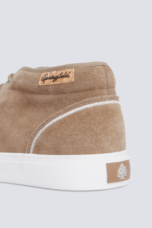 Springfield Croute casual de botim e couro castanho