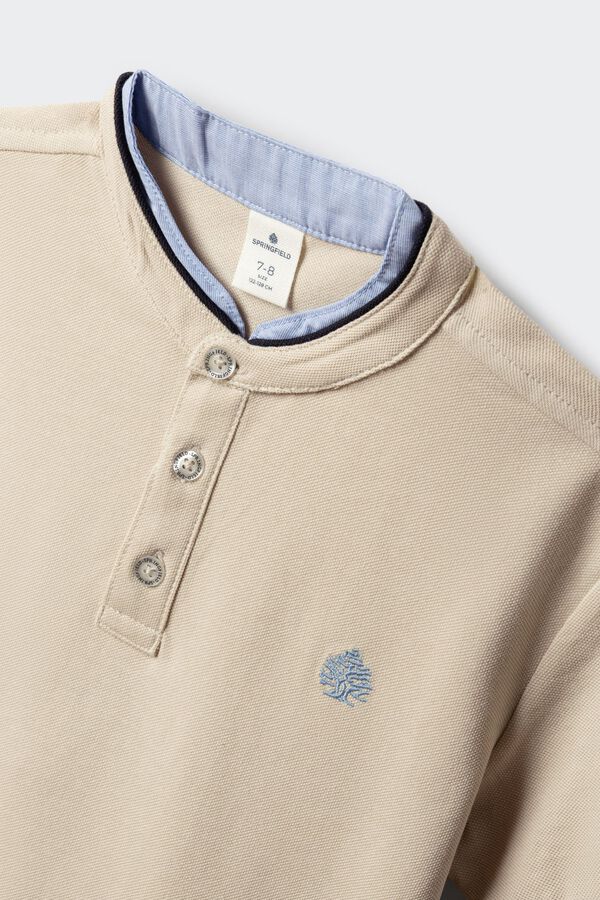 Springfield Kids Polo gola mao em chambray menino cru