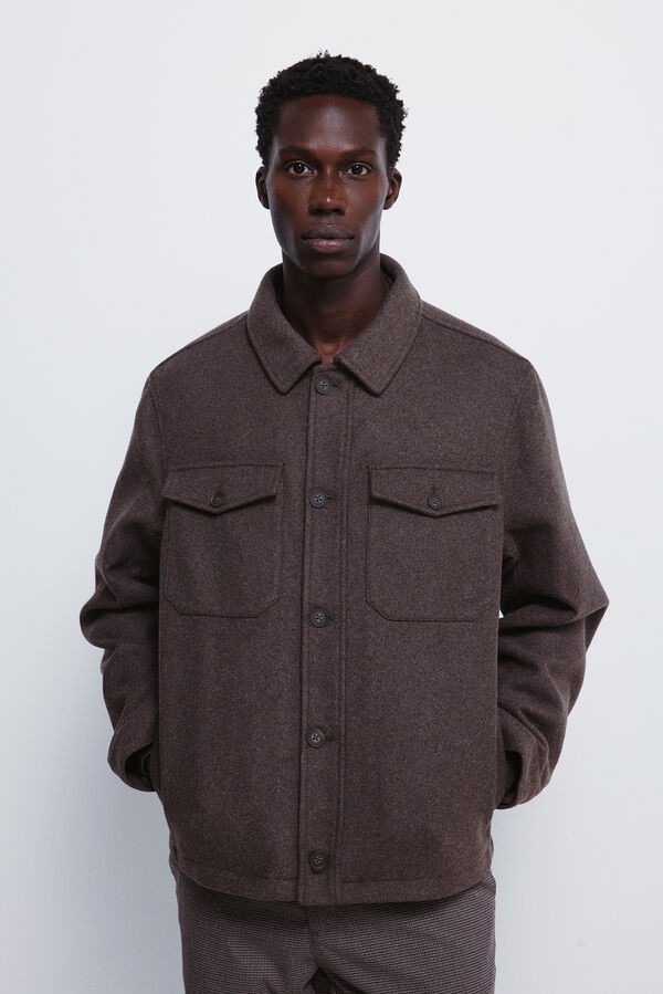 Springfield Sobrecamisa com efeito de lã cru