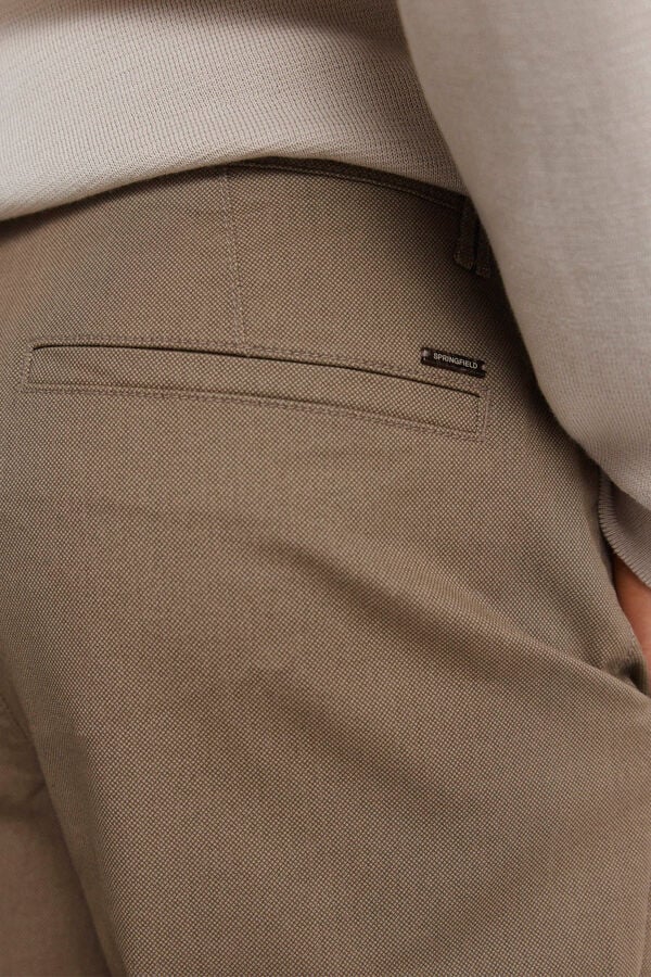 Springfield Cal&ccedil;as chino microestampado slim fit cru