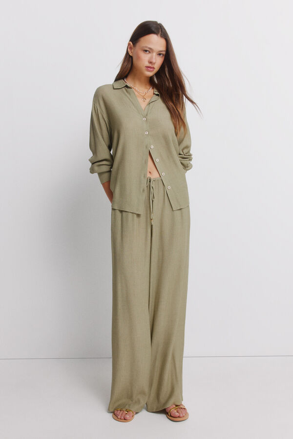 Springfield Camisa de manga comprida &agrave;s riscas bege