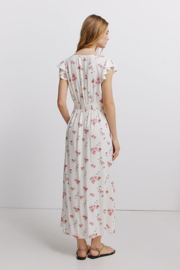 Springfield Vestido plissado sob o peito branco