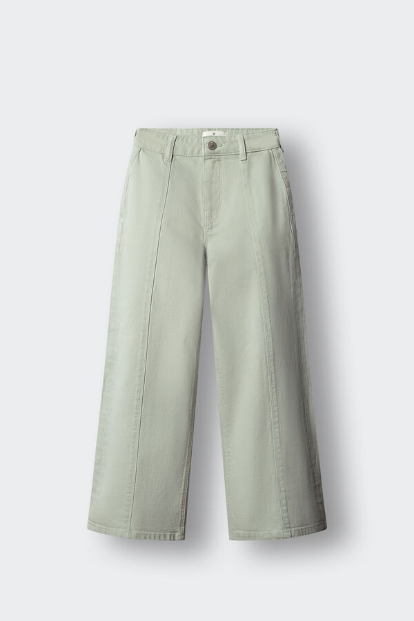 Springfield Kids Cal&ccedil;as wide leg sarja estrelas menina verde