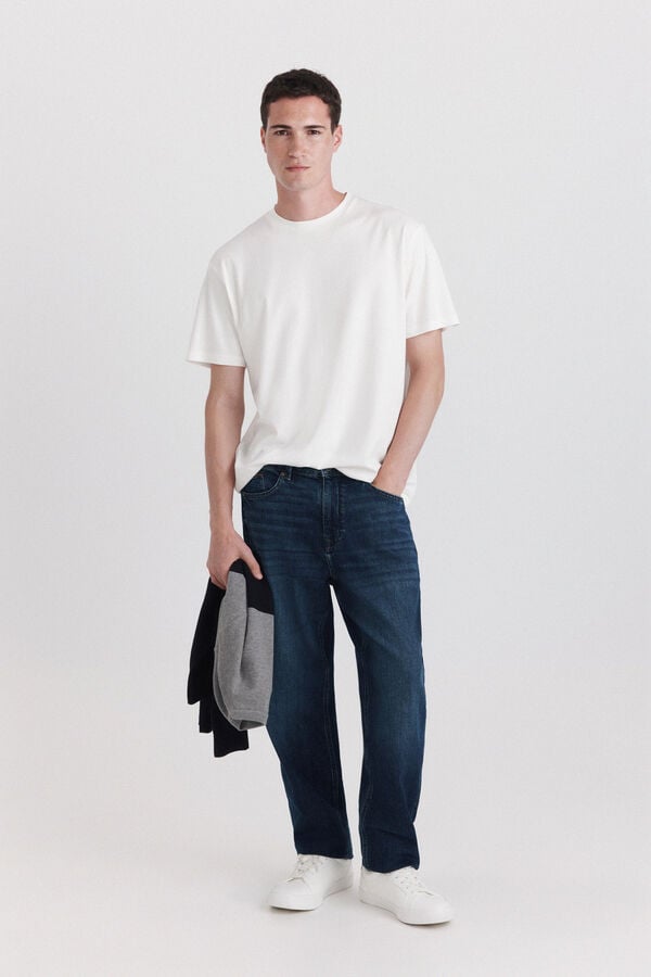 Springfield Jeans lavagem escura regular fit azul