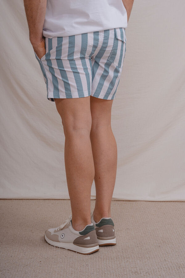 Celopman Fato de banho &agrave;s riscas azul