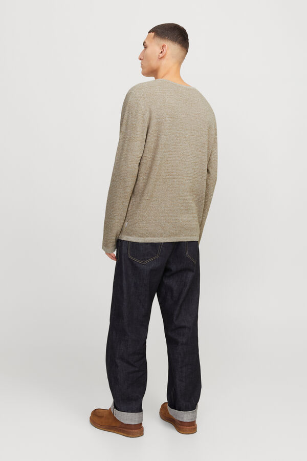 Jack & Jones Camisola de malha manga comprida folgada cinzento