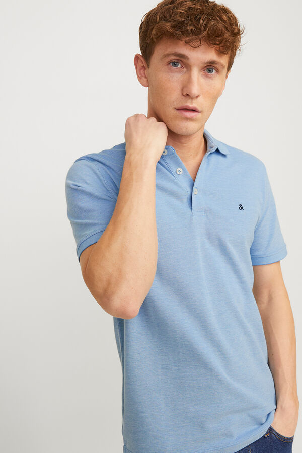 Jack & Jones Polo de manga curta b&aacute;sico azul