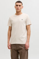 Jack & Jones T-shirt slim fit em algod&atilde;o com logo &iacute;cone cinzento