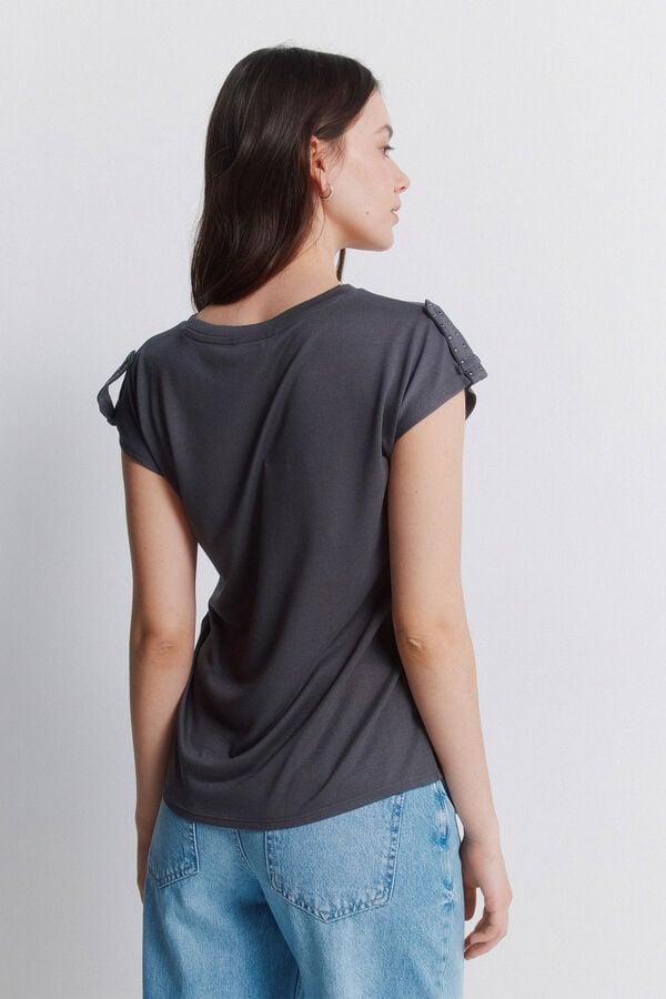 Springfield Basic studded T-shirt grey