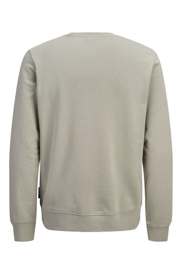 Jack & Jones PLUS Sweatshirt manga curta em algod&atilde;o cinzento