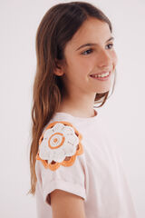 Springfield Kids Camiseta de crochet com ombros para meninas rosa