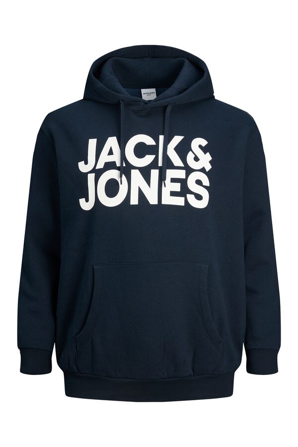 Jack & Jones PLUS Sweatshirt capuz print logo PLUS azul
