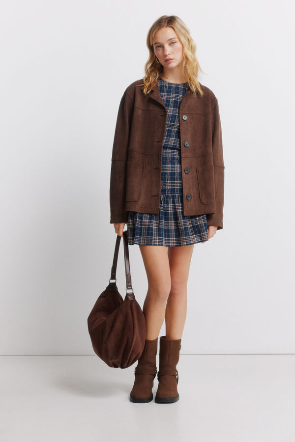 Springfield Vestido curto xadrez azul