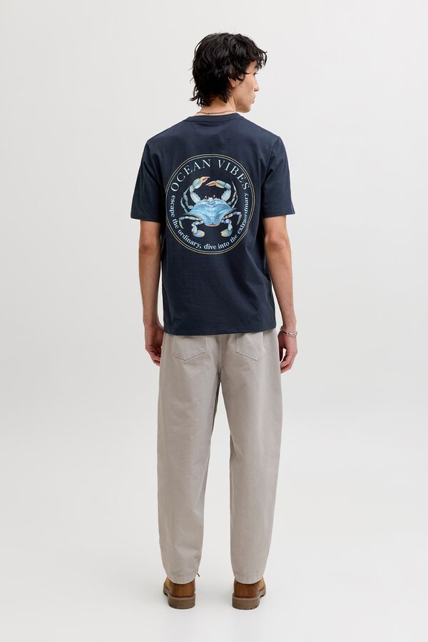 Jack & Jones Camiseta loose fit algod&oacute;n azul