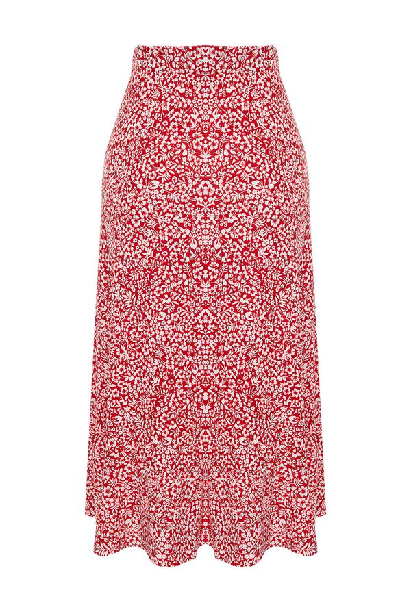 Trendyol Midi skirt with slit burgundy