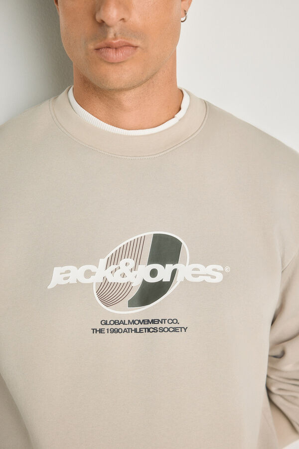 Jack & Jones Sweatshirt relaxed estampada cinzento