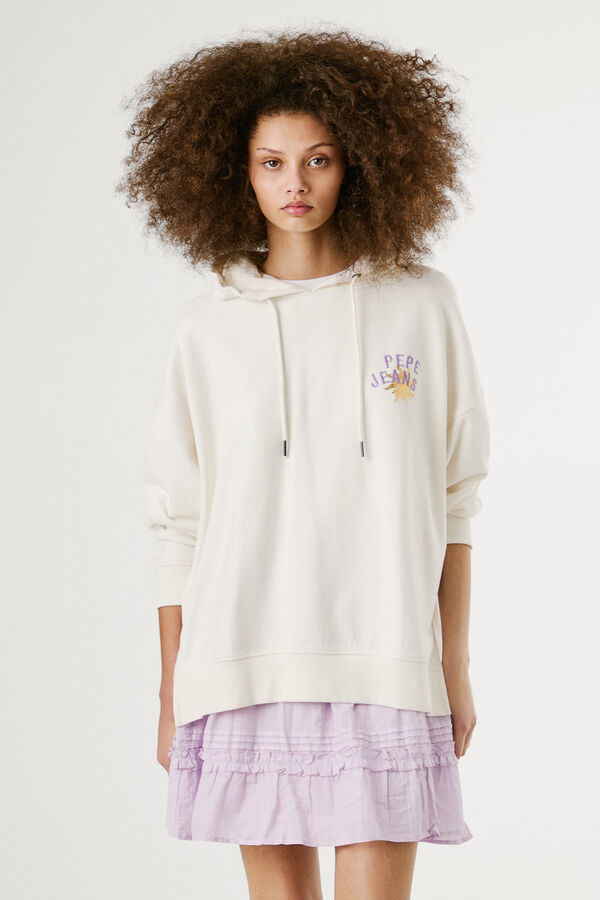 Pepe Jeans  Sweatshirt com capuz de manga comprida com logo bordado e desenho nas costas estampado