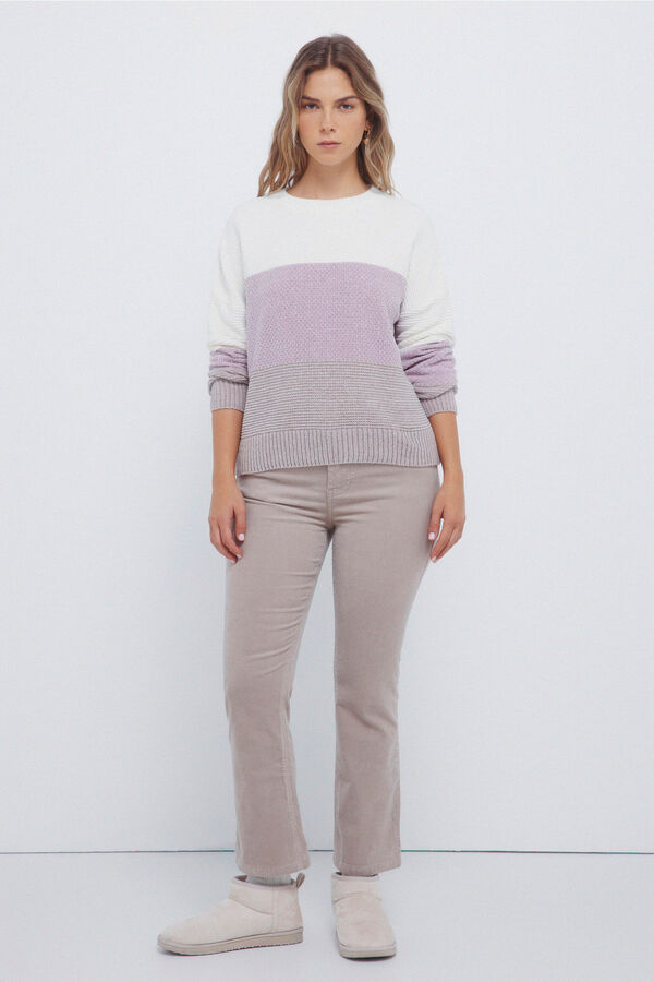 Springfield Camisola às riscas de chenille cinzento