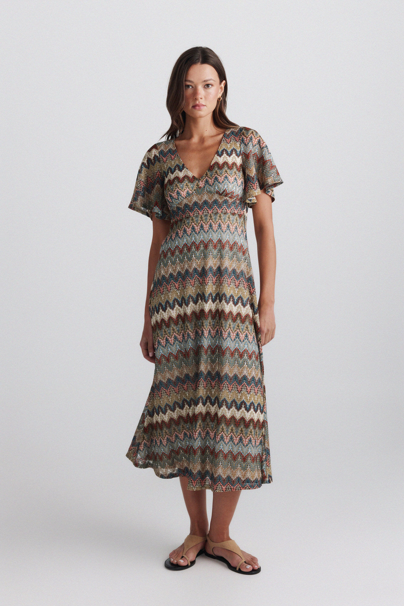 Springfield Vestido midi estampado sanefa