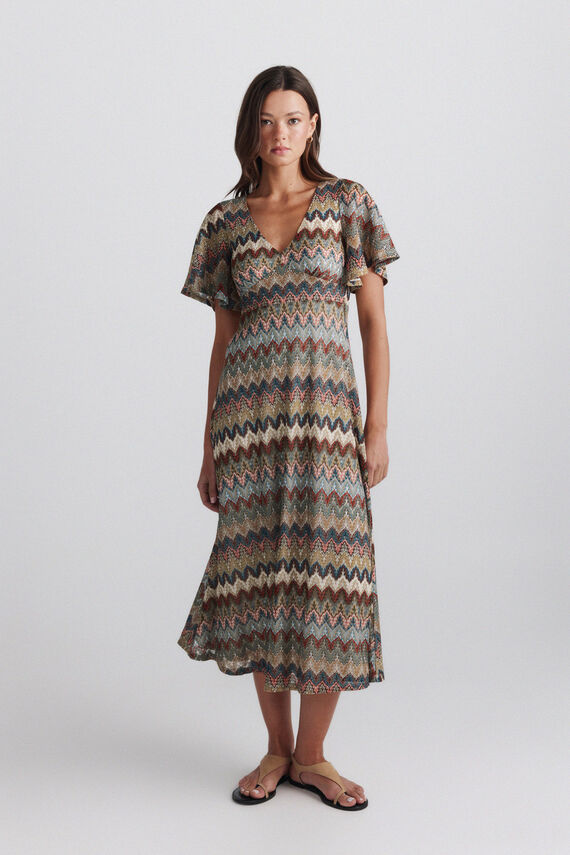 Vestido midi cenefa