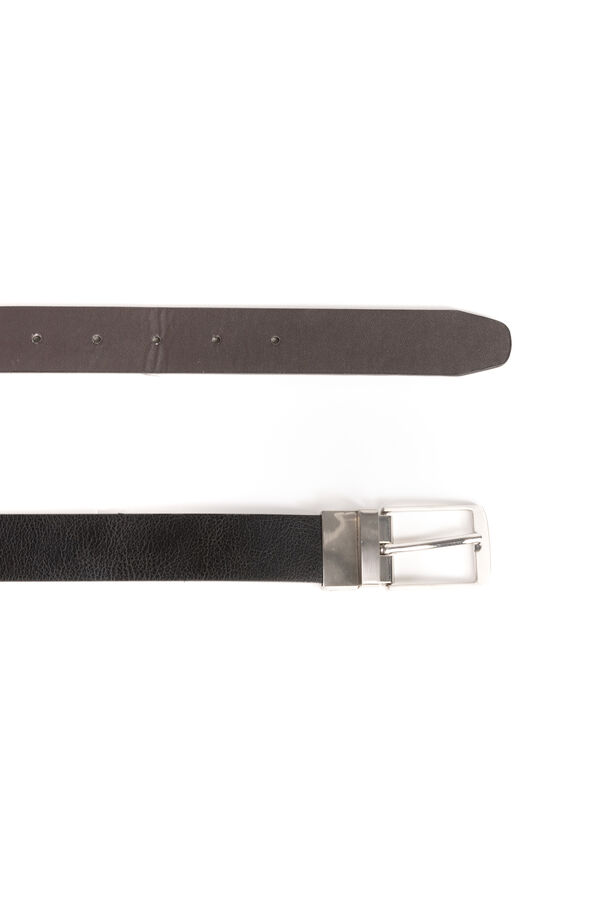 Celopman Cinto reversível com efeito couro preto