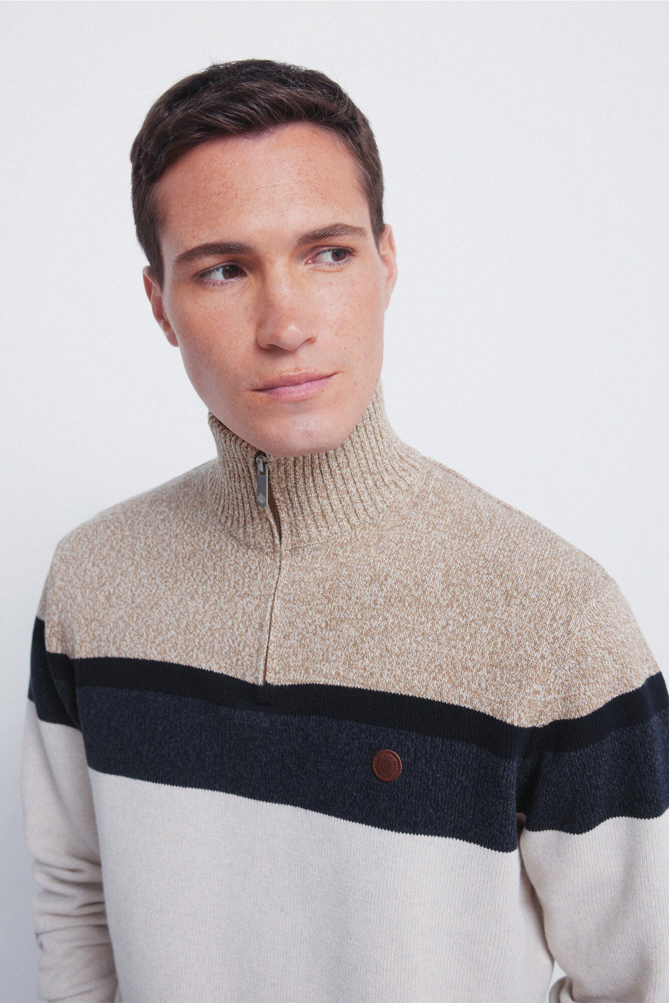 Springfield Camisola com fecho-&eacute;clair e blocos de cores