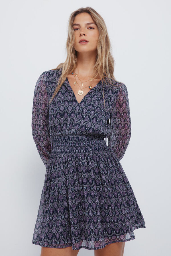 Springfield Vestido curto com estampado geométrica rosa