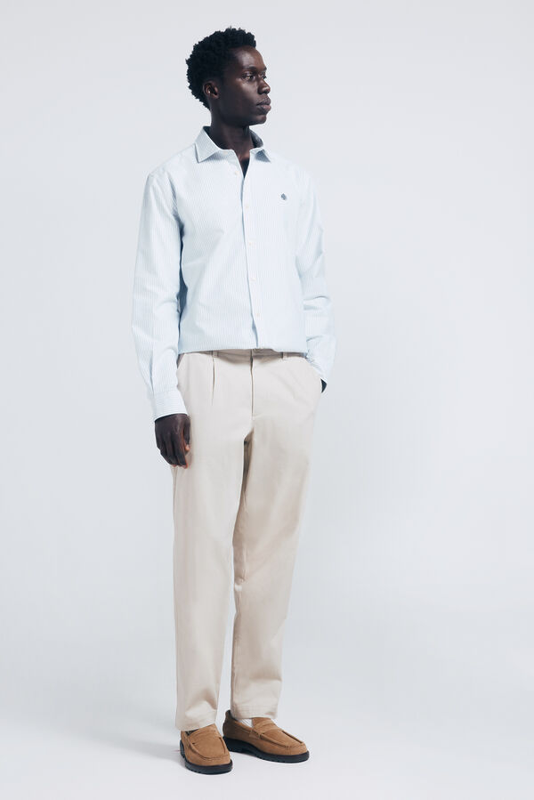 Springfield Camisa oxford riscas azul