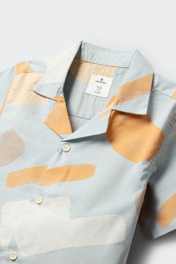 Springfield Kids Kid's short sleeve brushstroke shirt blue