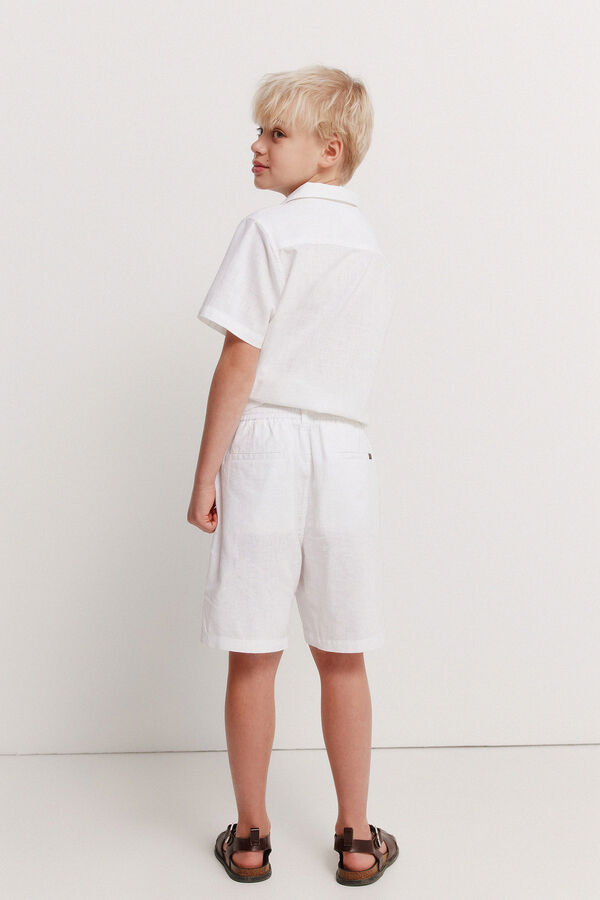 Springfield Kids Bermudas chino em linho para menino branco