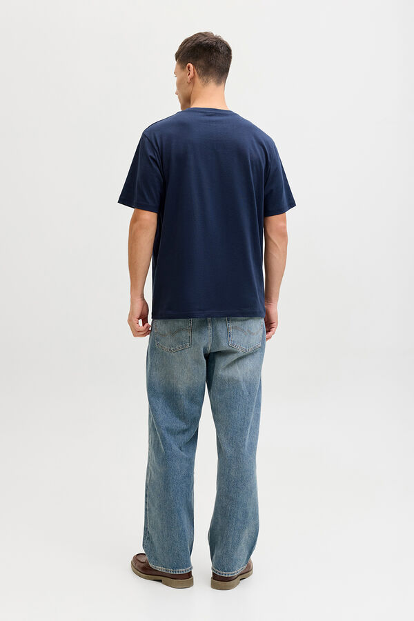 Jack & Jones T-shirt manga curta em algod&atilde;o azul