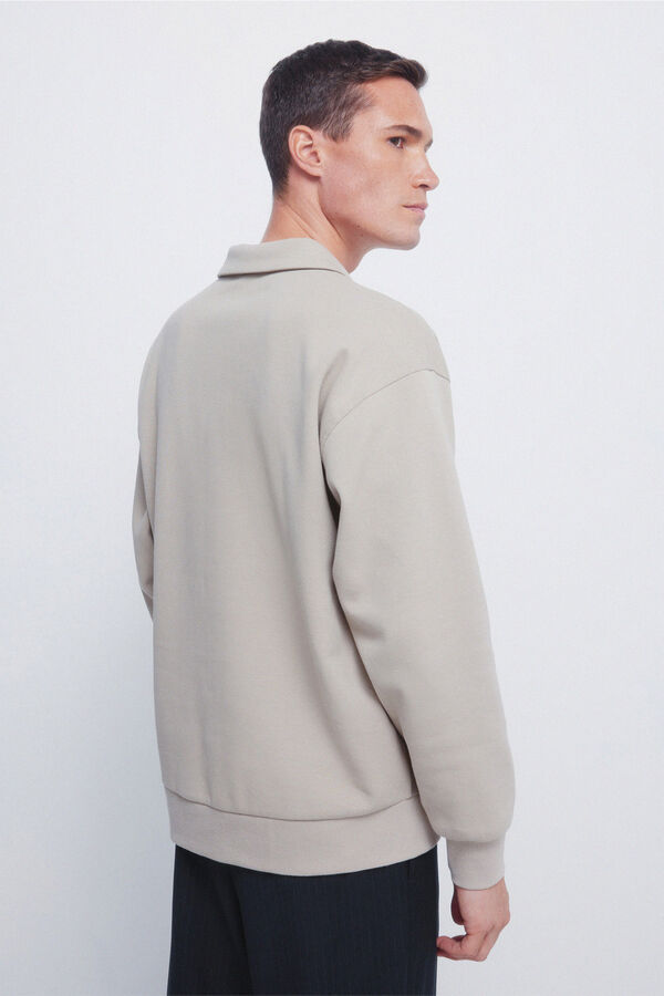 Springfield Polo piqu&eacute; manga comprida interlock boxy fit cru