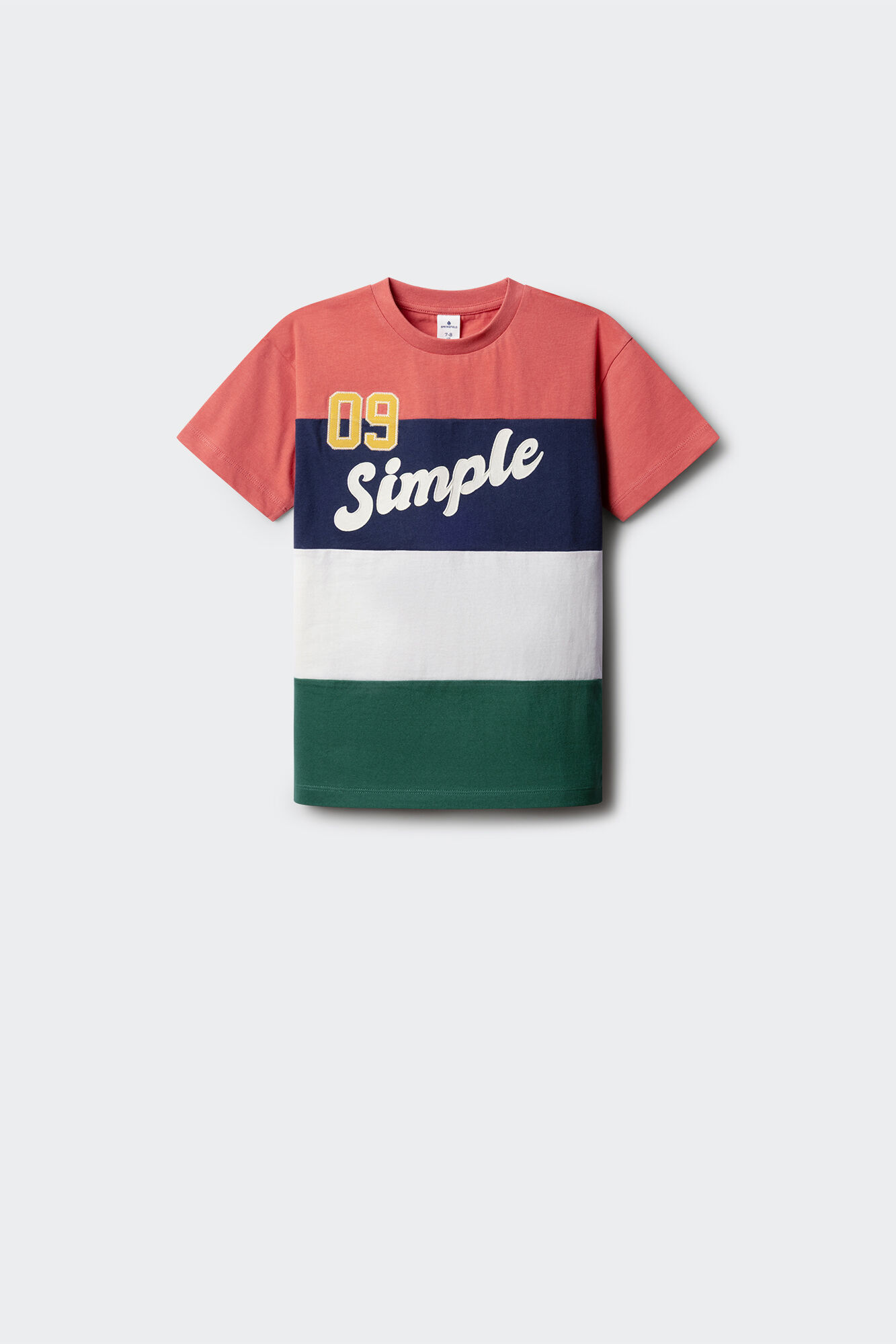 Springfield Kids T-shirt de manga curta com recortes e costuras desportiva de menino