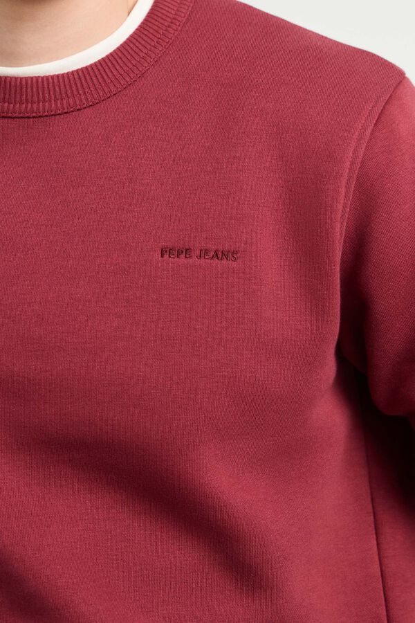 Pepe Jeans Sweatshirt com logo gola redonda vermelho