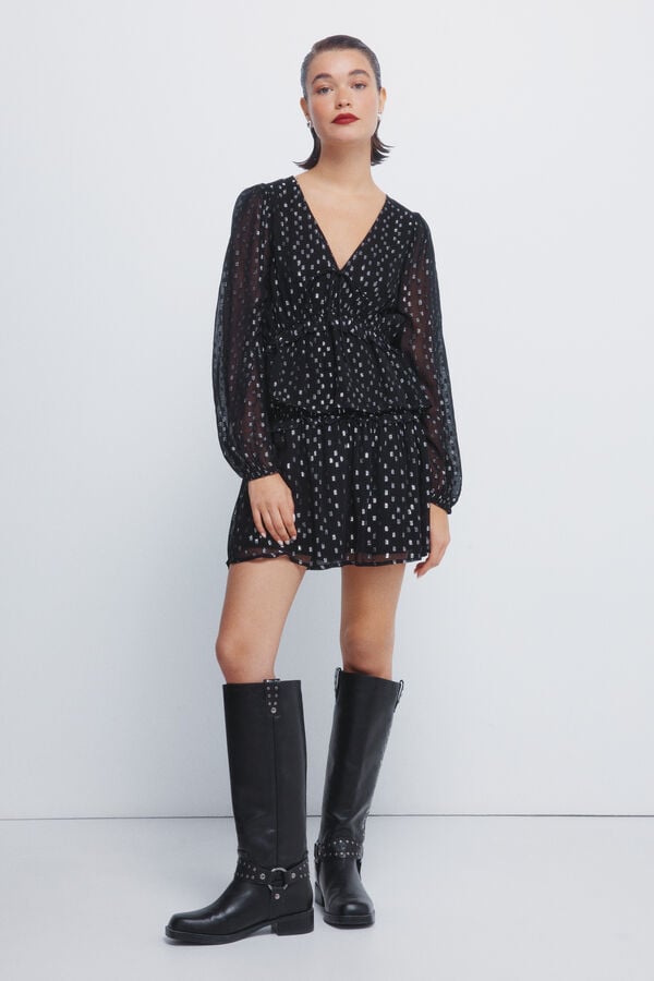 Springfield Saia de lurex preto