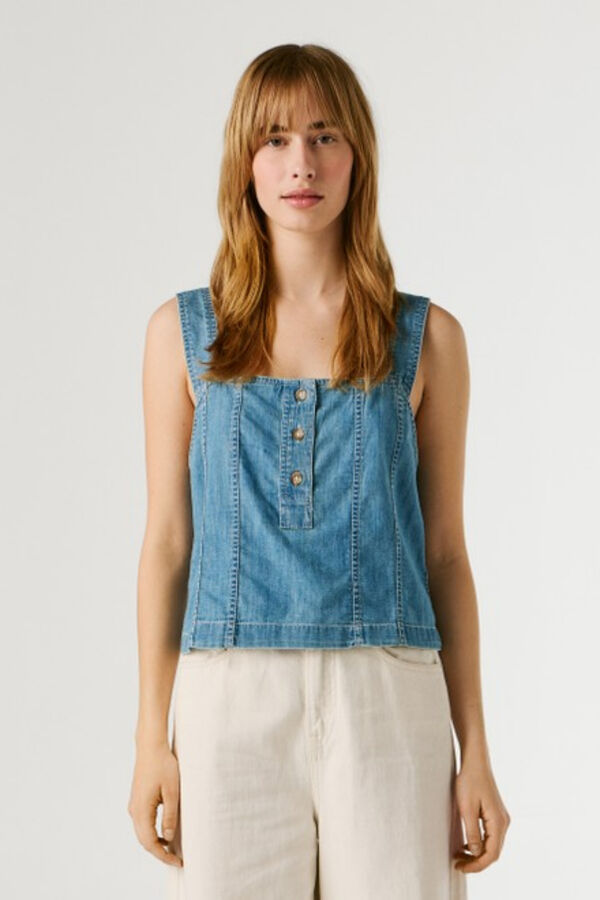 Pepe Jeans Colete leve em denim azul